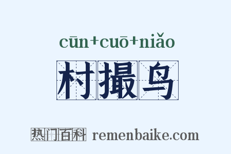 村撮鸟是什么意思的图片